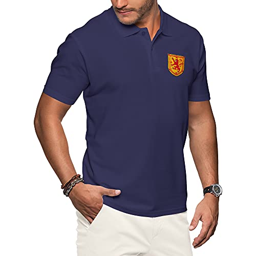 Purple Print House Schottland-Poloshirts für Herren, Fußballtrikot 2021, Retro-Fans, Rugby-T-Shirt, Baumwolle, besticktes Wappen, Abzeichen der königlichen Löwe, Rampant-Flagge, navy, 3XL Purple Print House Schottland-Poloshirts für Herren, Fußballtrikot 2021, Retro-Fans, Rugby-T-Shirt, Baumwolle, besticktes Wappen, Abzeichen der königlichen Löwe, Rampant-Flagge, navy, 3XL von Purple Print House