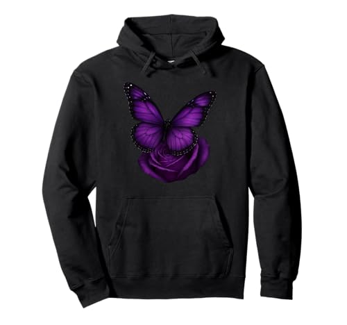 Schöner Schmetterling Lila Rose Schmetterling Liebhaber Geschenke Frauen Pullover Hoodie von Purple Rose Butterfly Lovers Gifts Women
