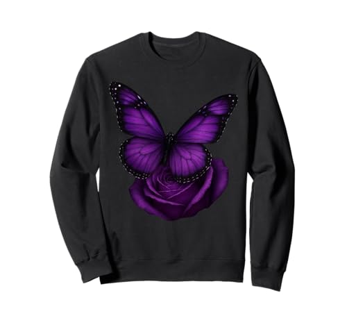 Schöner Schmetterling Lila Rose Schmetterling Liebhaber Geschenke Frauen Sweatshirt von Purple Rose Butterfly Lovers Gifts Women