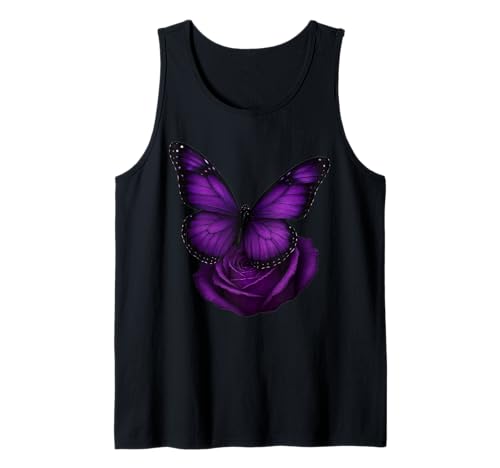 Schöner Schmetterling Lila Rose Schmetterling Liebhaber Geschenke Frauen Tank Top von Purple Rose Butterfly Lovers Gifts Women