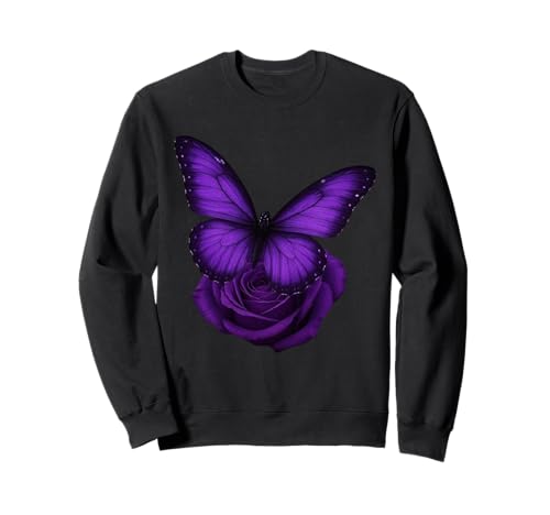 Schöner Schmetterling lila Rose Schmetterling Liebhaber Frauen Sweatshirt von Purple Rose Butterfly Lovers Women