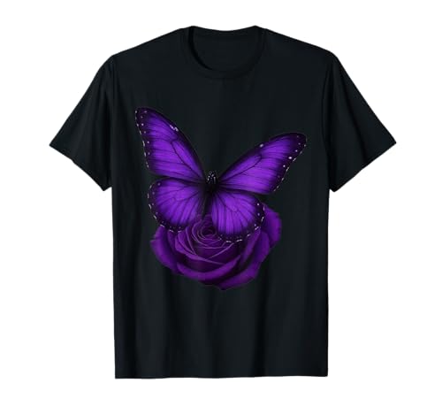 Schöner Schmetterling lila Rose Schmetterling Liebhaber Frauen T-Shirt von Purple Rose Butterfly Lovers Women