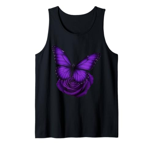 Schöner Schmetterling lila Rose Schmetterling Liebhaber Frauen Tank Top von Purple Rose Butterfly Lovers Women