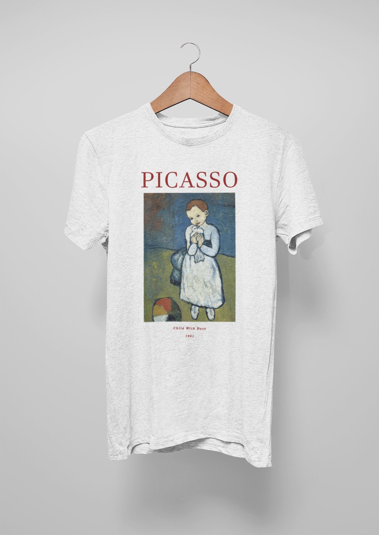 Kind Mit Taube T-Shirt Picasso - Premium Qualität 1903 von PurpleBananaCo
