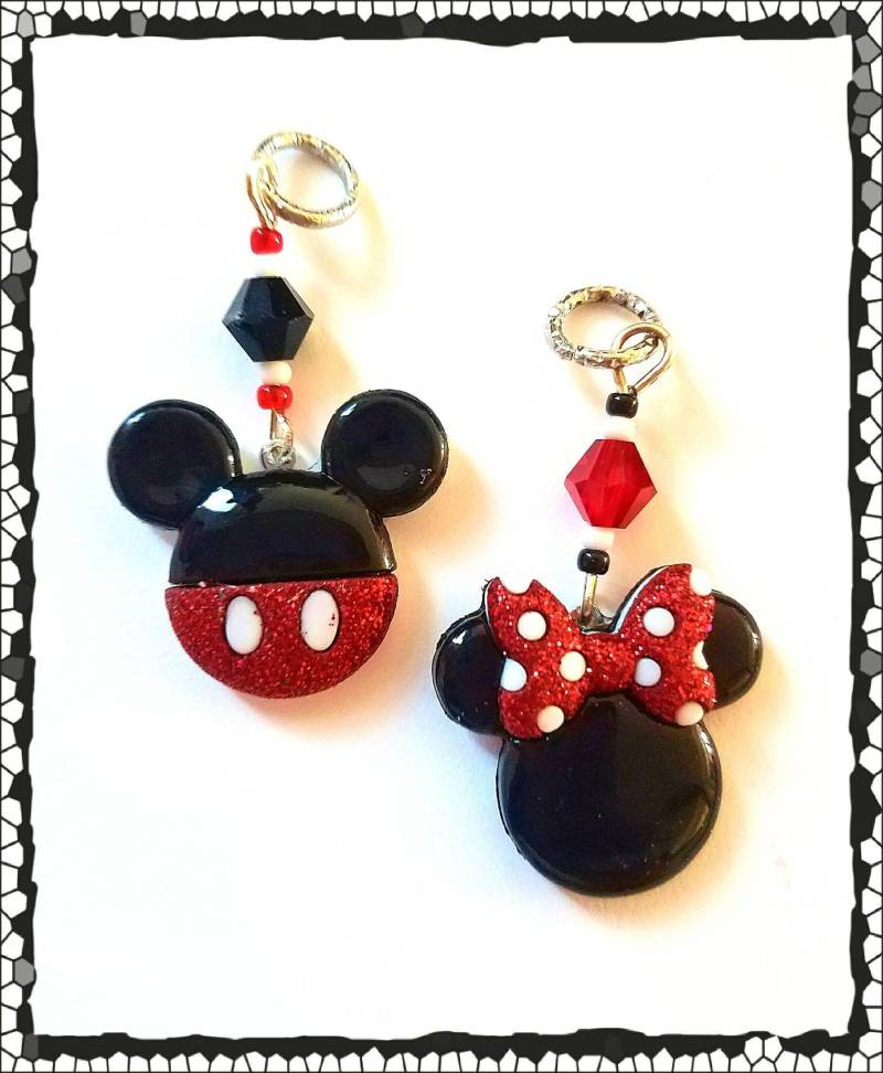 Hörgerät Anhänger Junge Oder Mädchen Maus Ohren Mit Glas Akzent Perlen Mutter/Tochter Set Verfügbar von PurpleCatAidCharms
