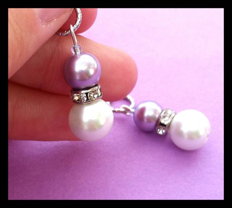 Hörgeräteanhänger Glaswachsperlen Mit Versilbertem Strassakzent | Auch Als Mutter-Tochter-Set Erhältlich von PurpleCatAidCharms