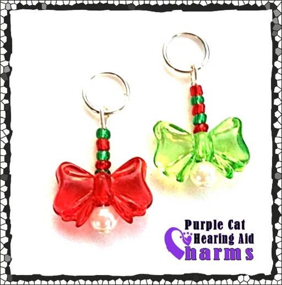 Hörgeräteanhänger Rote Oder Grüne Schleife | Auch Im Passenden Mutter-Tochter-Set Erhältlich von PurpleCatAidCharms