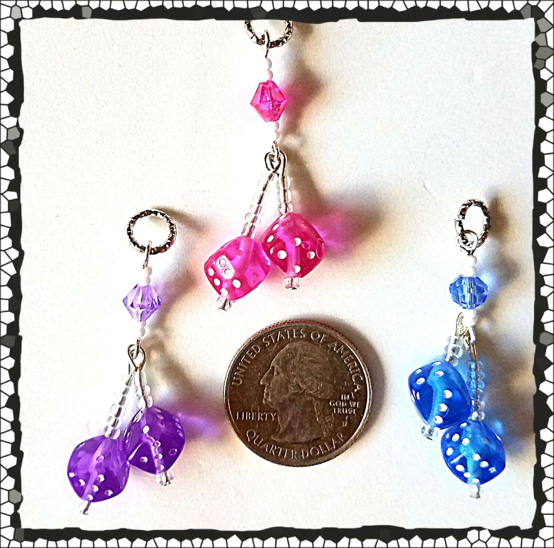 Würfel Hörgerät Charms Paradies Acryl Akzent Perlen von PurpleCatAidCharms