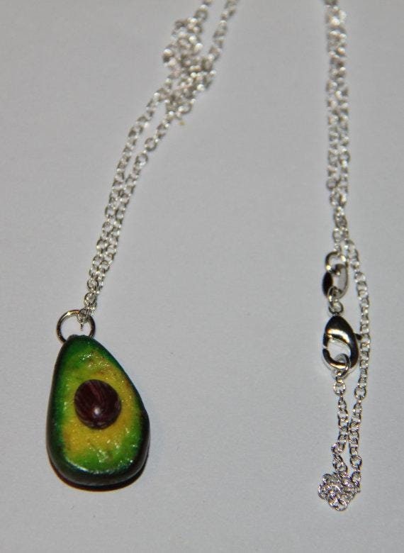 Handgemachte Halskette Aus Polymer Clay Avocado Lebensmittel Schmuck Handgemachte Halskette Aus Polymer Clay Avocado Lebensmittel Schmuck von PurpleCatShop