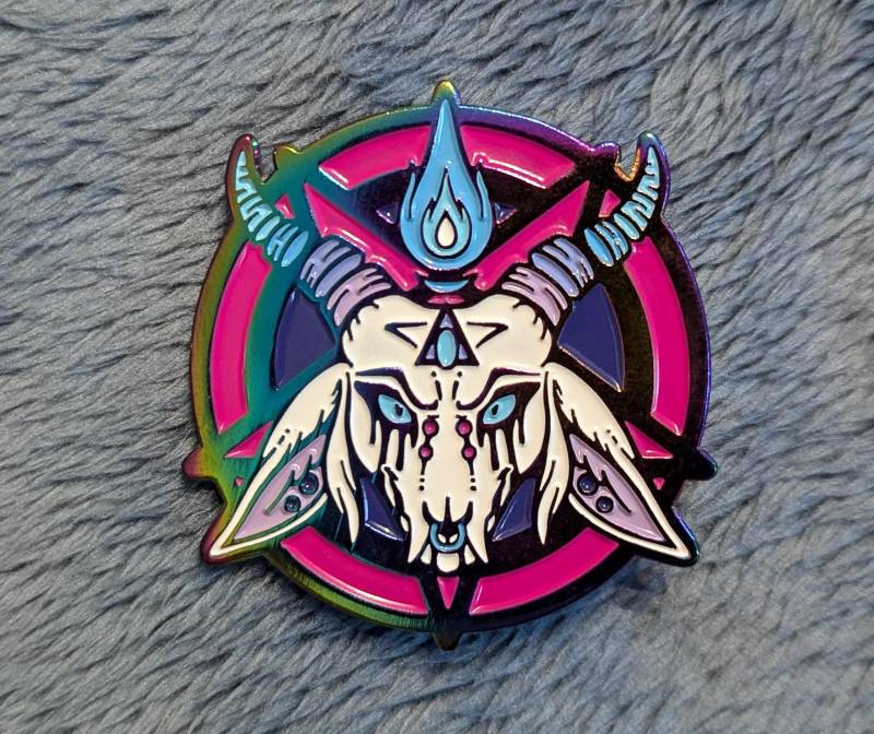 Baphomet | Soft Enamel Rainbow Metal Pin Occult Pentagram Goat I Lapel Brooch Gift von PurpleCoffeeCafe