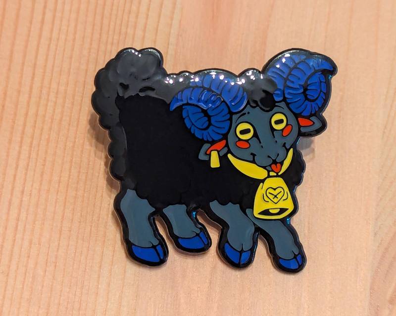 Polyramorous | Soft Enamel Epoxy Pride Pin Polyamorous Queer Lgbtqi Lapel Brooch Gift Pun Animal Ram Sheep + Sticker Addon von PurpleCoffeeCafe