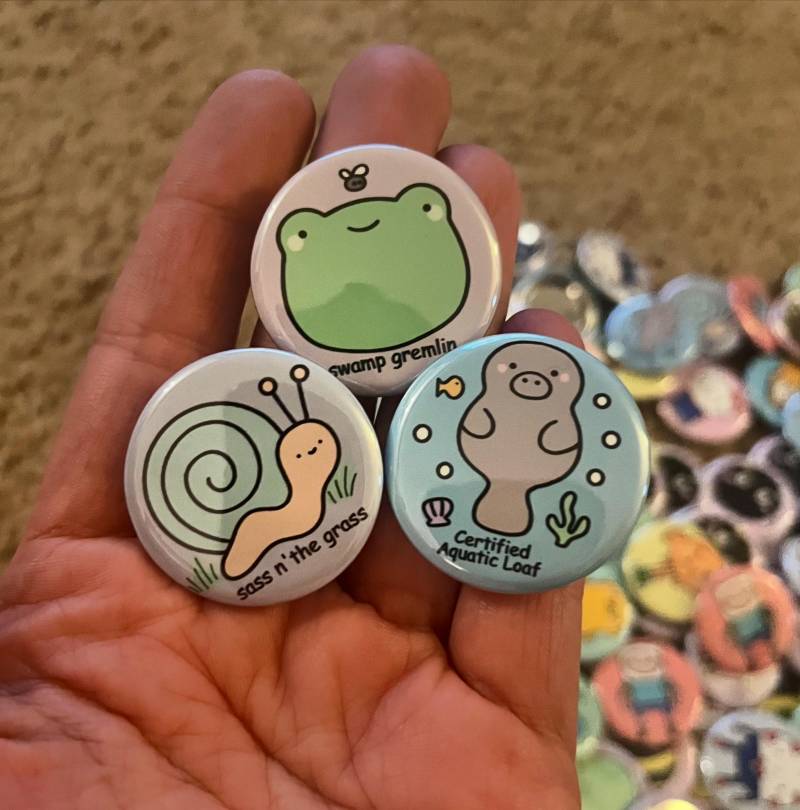 12Er Süßes Button Pins Set 12Er Süßes Button Pins Set von PurpleHouseCo