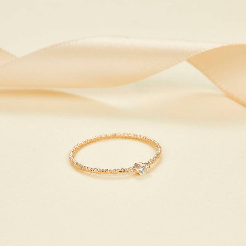 14K 18K Dünner Stapelbarer Ring - Diamant Stapelring Goldring Eleganter Versprechensring Saphir R022 von PurpleMayJewellery