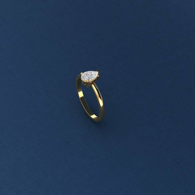 Göttin Der Liebe | 14K Solid Gold Solitär Verlobungsring Im Birnenschliff, Moissanite Ehering, Brautversprechen Passendes Band Lucis016A von PurpleMayJewellery