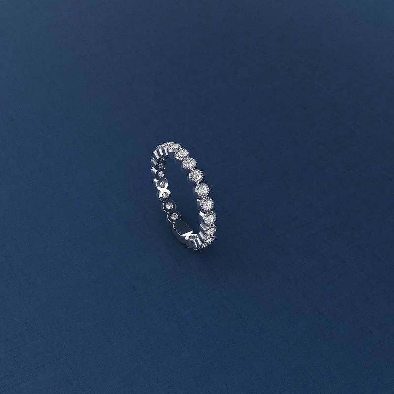 Lichthof | 18K 14K Solid Gold Brillantschliff Ewigkeit Moissanite Ehering, Brautversprechen Passende Band-Lucis003 von PurpleMayJewellery