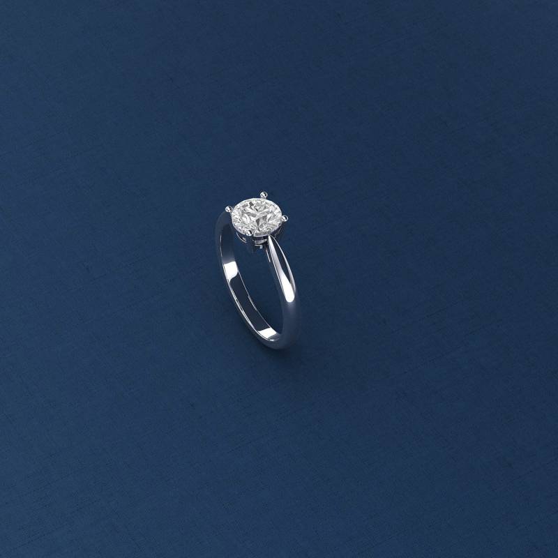Phoebe | 14K Solid Gold Solitaire 4-Klaue 1 Karat Verlobungsring, Moissanite Ehering, Brautversprechen Passendes Band-Lucis020A von PurpleMayJewellery