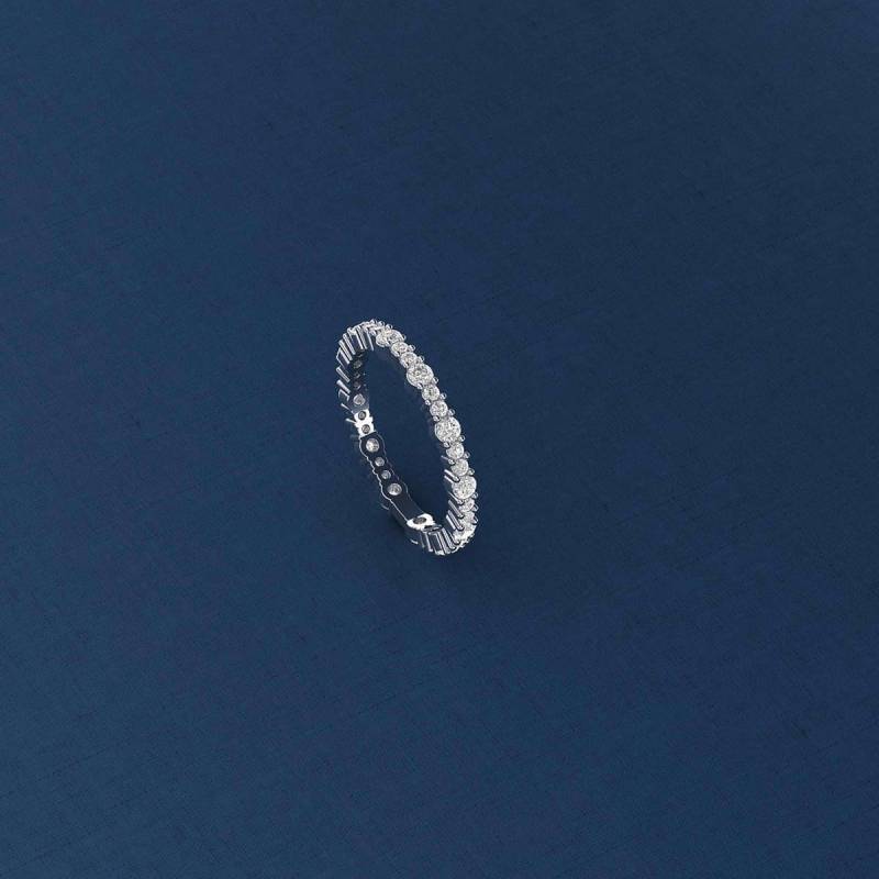 Pit-A-Pat | 18K 14K Solid Gold Ewigkeit Moissanite Ehering, Brautversprechen Passende Band-Lucis023 von PurpleMayJewellery