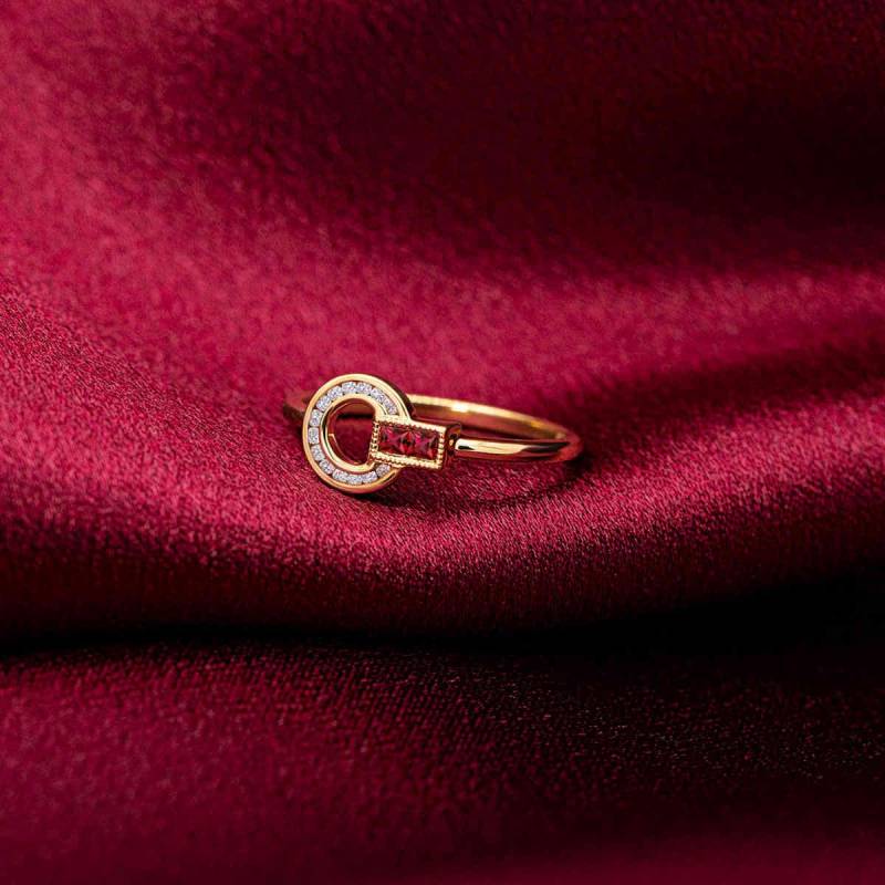 Ruby Rin, Dainty Rubin Ring, Asscher Cut, Edelstein 18K 14K Solid Gold Einzigartiges Jubiläumsgeschenk Für Ihre Frau von PurpleMayJewellery