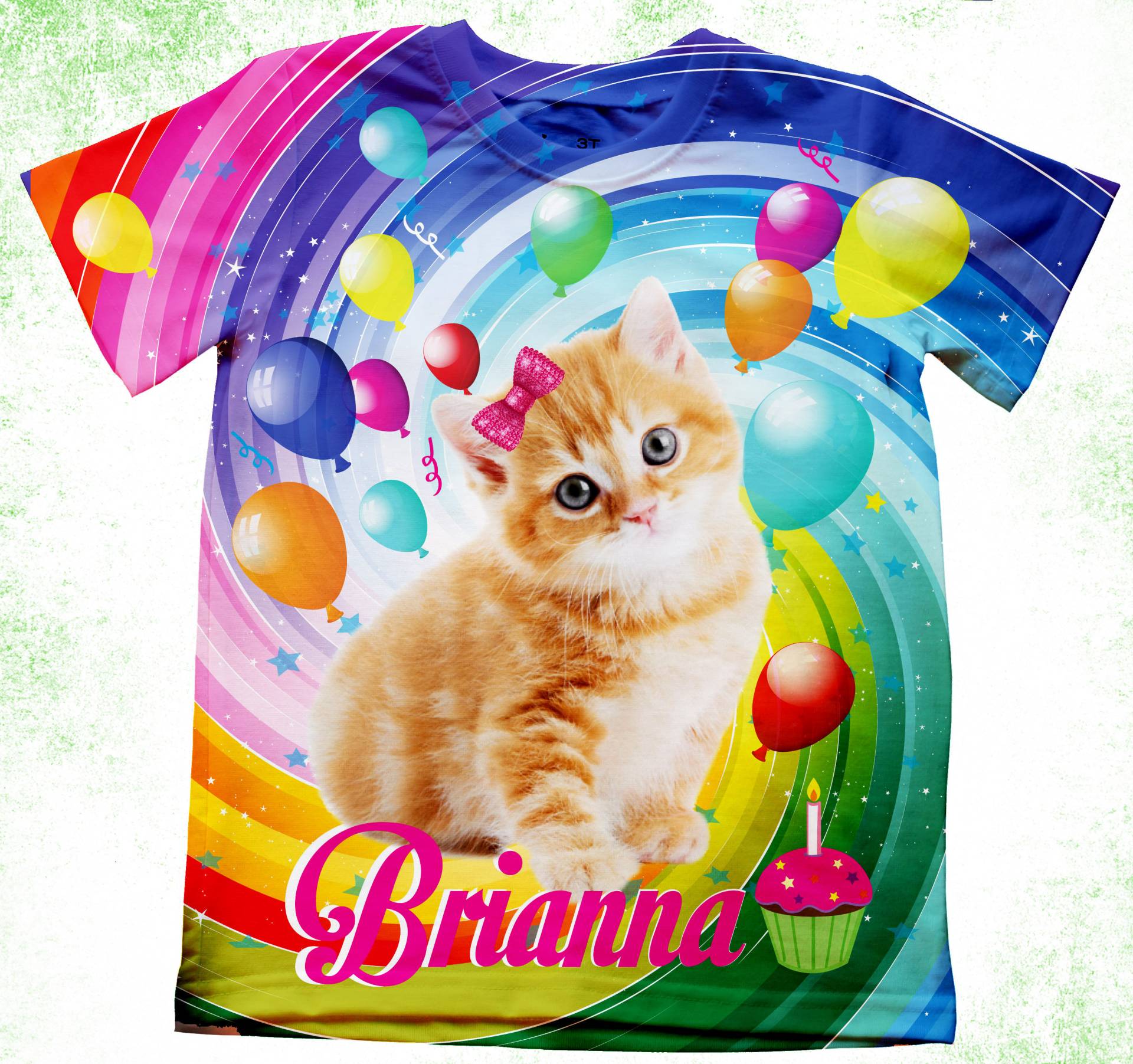 Katze Geburtstag Mädchen Shirt/Personalisierte Regenbogen Party T-Shirts/Kinder Shirts/Onesie®, Jugend Und Erwachsene Shirts/Katze Motto von PurpleRoseHouse