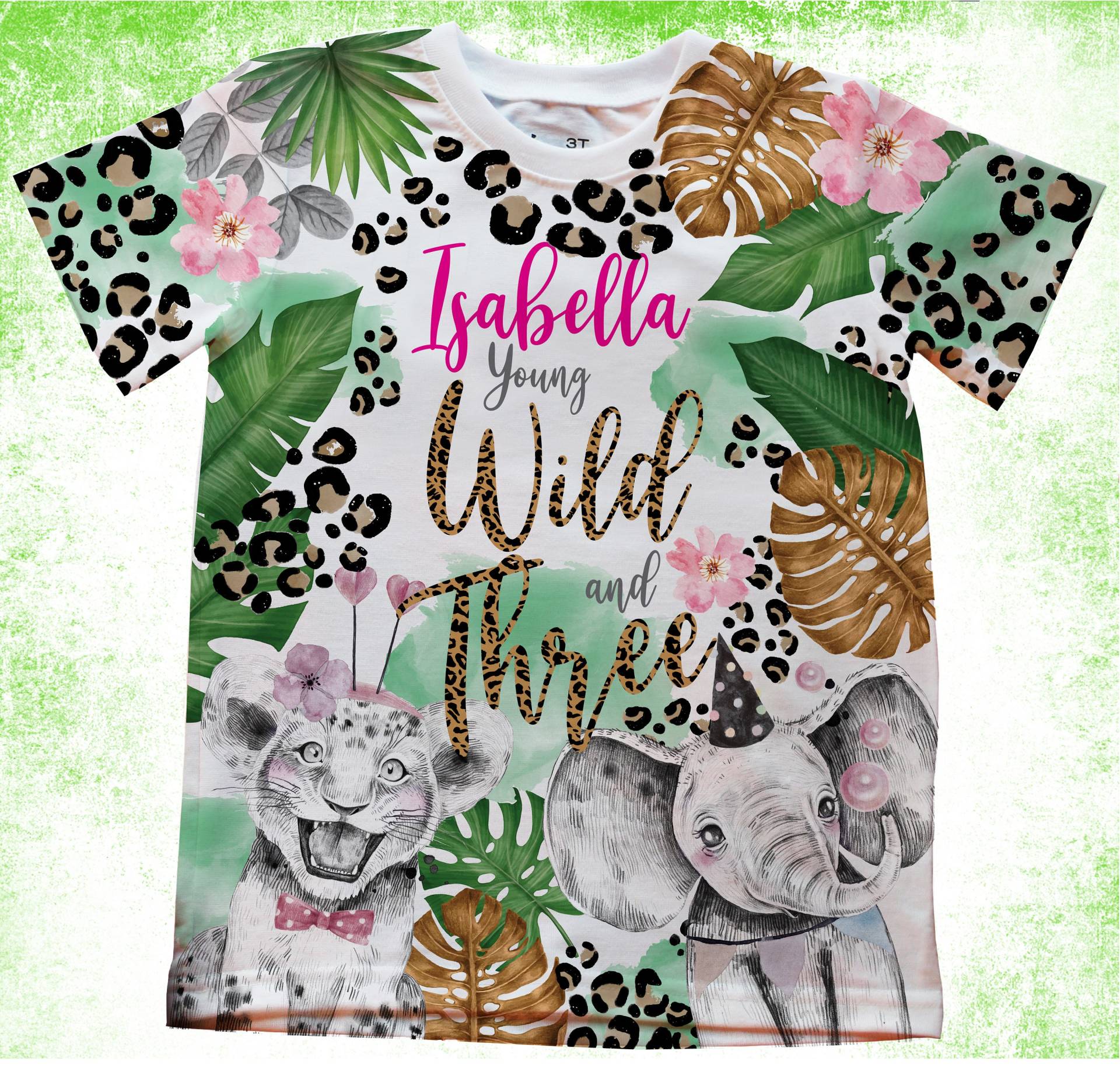 Wild Und Drei Geburtstag Shirt/Jedes Alter Für Dieses Dschungel Mädchen Anzahl Shirts Leopard Print Safari Tiere von PurpleRoseHouse