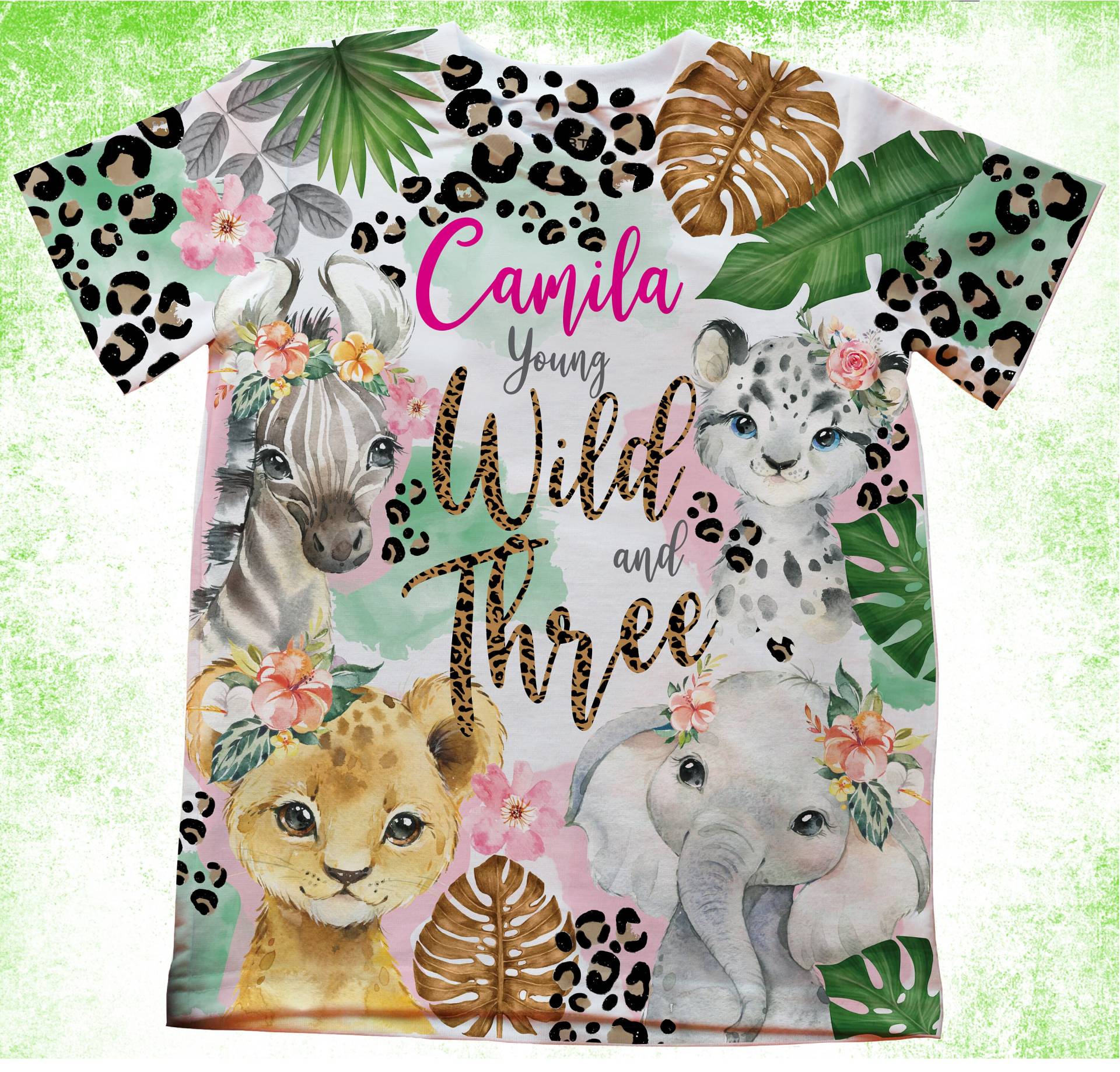 Wild Und Drei Geburtstag Shirt/Jedes Alter Für Dieses Dschungel Mädchen Safari Party Shirts Geschenk von PurpleRoseHouse