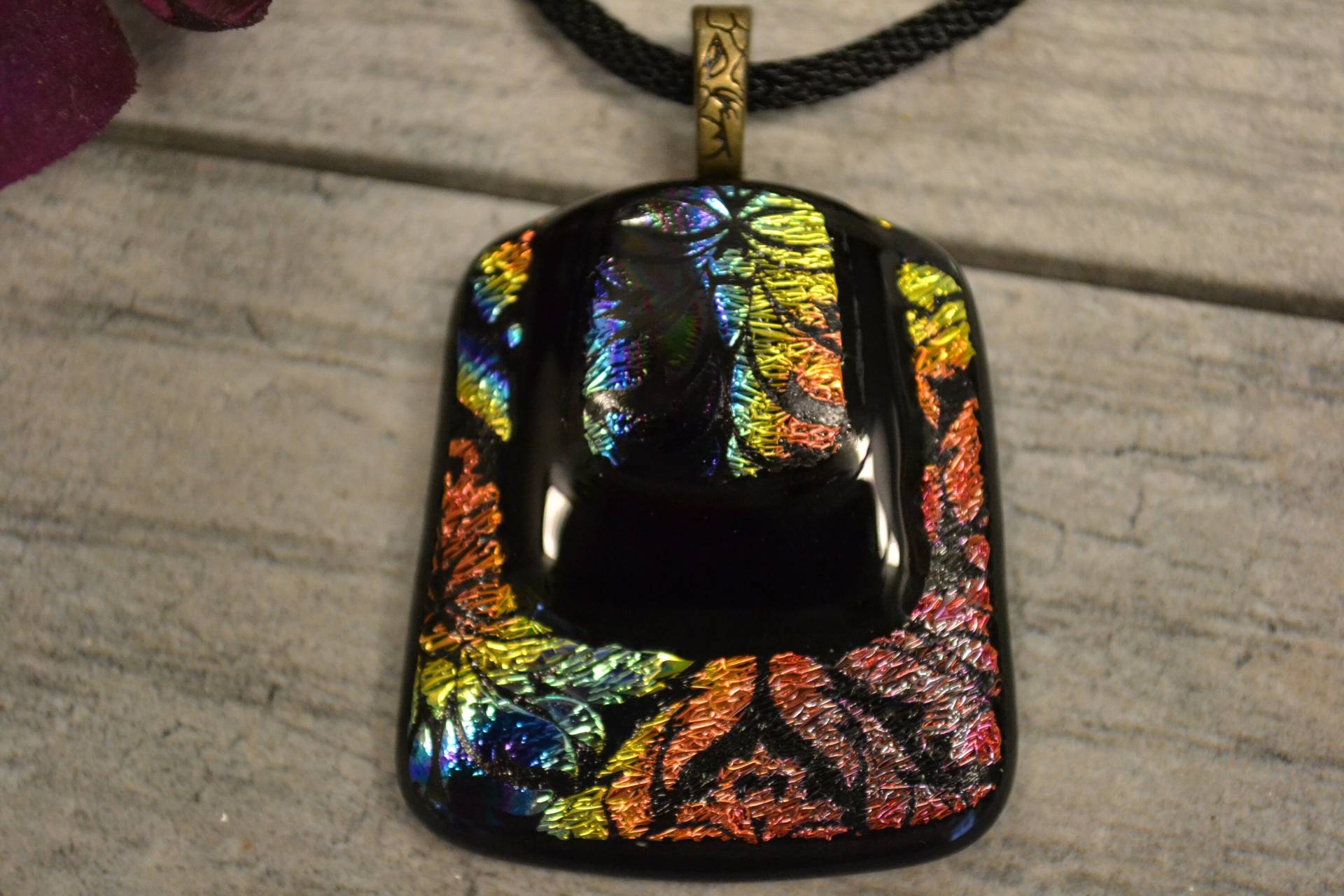 Dichroic Glas Anhänger Regenbogen Fusing, Unikat Kunst Dichroic Glas Anhänger Regenbogen Fusing, Unikat Kunst von PurpleSlugGlassArt