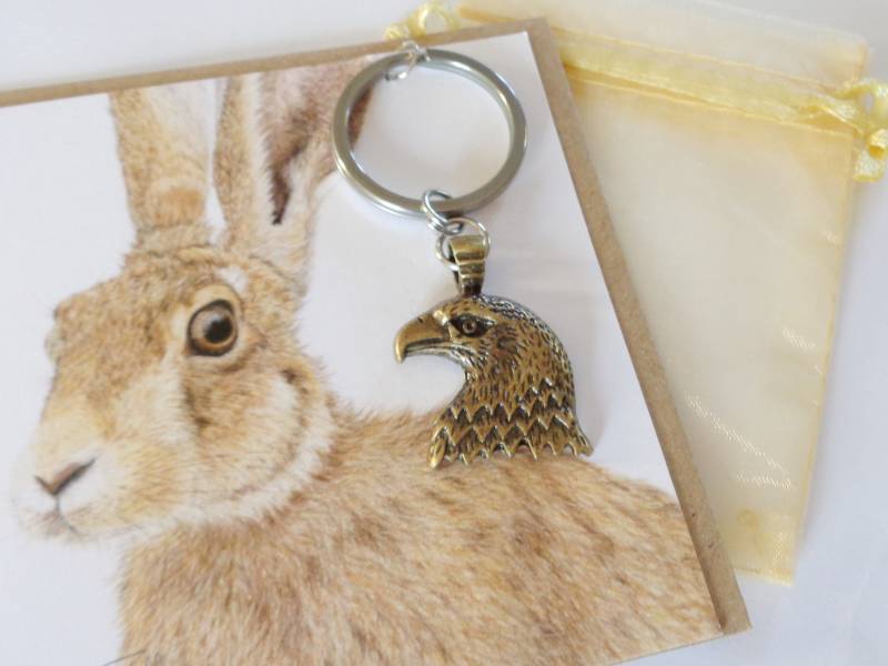 Bronze Adlerkopf Handgemachter Kunst Schlüsselanhänger - Geschenk Verpackt Mit Karte, Umschlag Und Geschenkbeutel Bronze Adlerkopf Handgemachter Kunst Schlüsselanhänger - Geschenk Verpackt Mit Karte, Umschlag Und Geschenkbeutel von PurpleTulipGifts