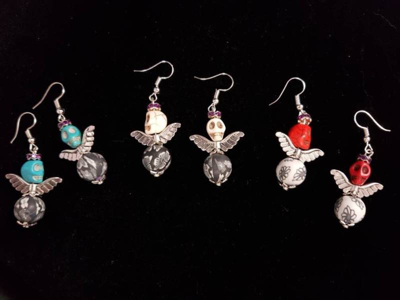 Totenkopf Engel Rot, Türkis Oder Weiß Mit Tibetsilber. Kostenloser Versand in Uk Totenkopf Engel Rot, Türkis Oder Weiß Mit Tibetsilber. Kostenloser Versand in Uk von PurpleVampireStore