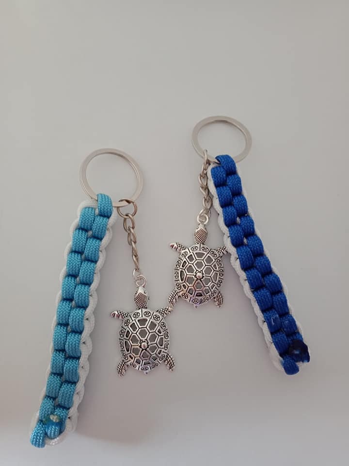 Blaue Paracord Schlüsselanhänger Mit Schildkröte Charme von Purpleponypets