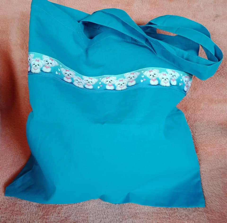 Blaue Tasche/Einkaufstasche Mit Hunde Print von Purpleponypets