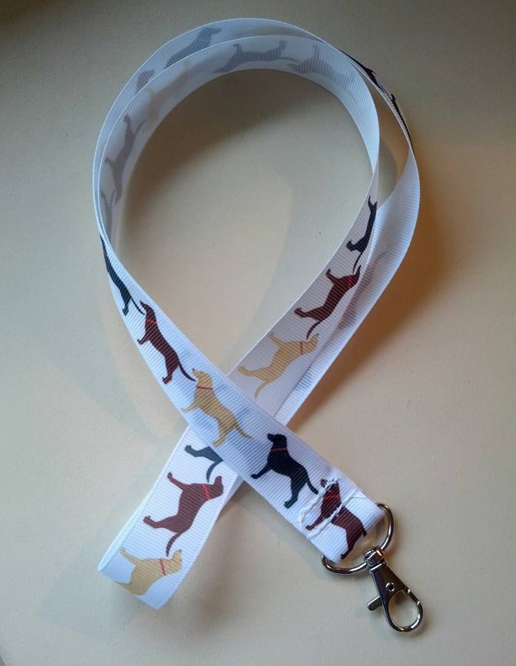 Labrador Ripsband Schlüsselband/Schlüsselanhänger von Purpleponypets