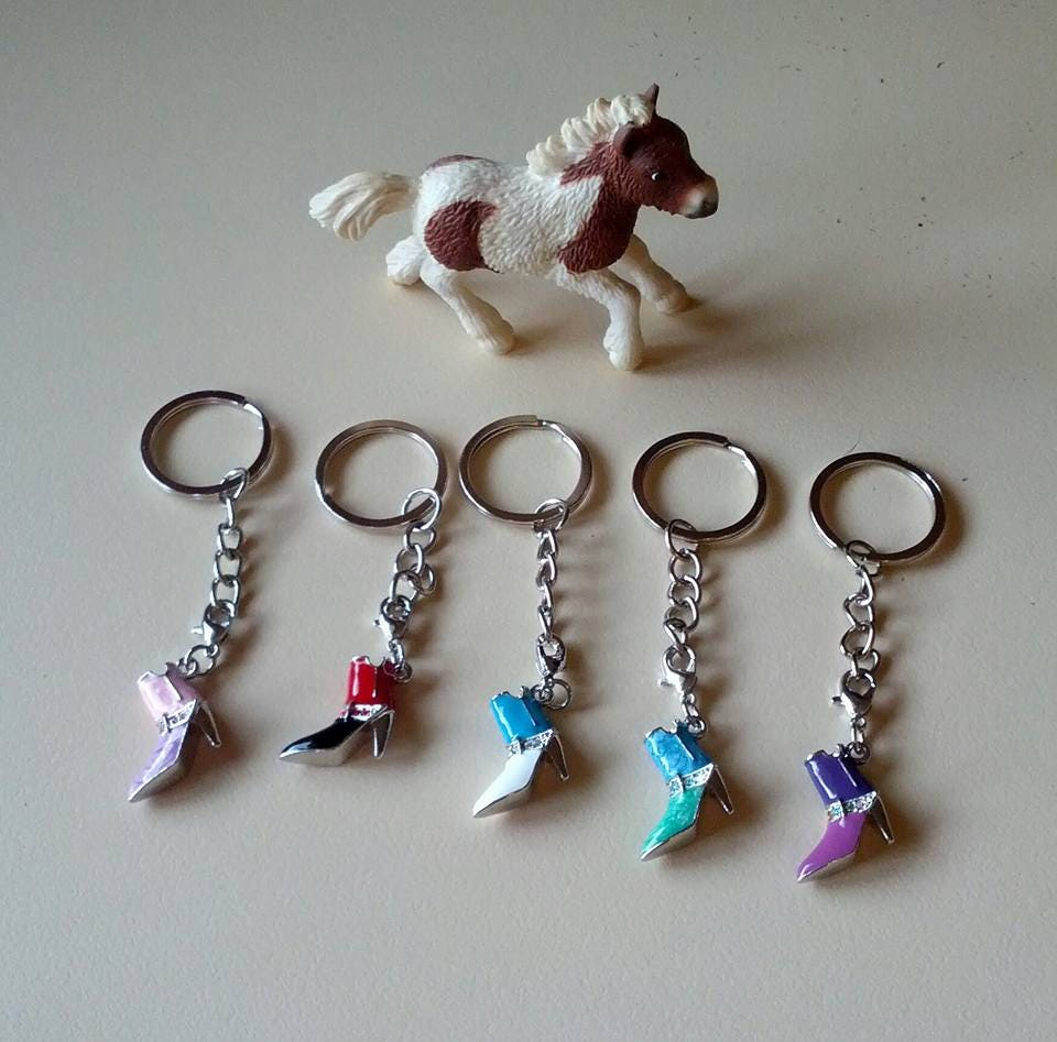 Pferd Cowboy Stiefel Charme Schlüsselanhänger Mit Farbigen Kristallen - Geschenke Für Cowgirls Reiter/Gastgeschenke von Purpleponypets