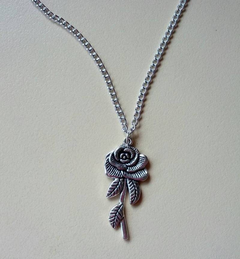 Silber Rose Halskette von Purpleponypets