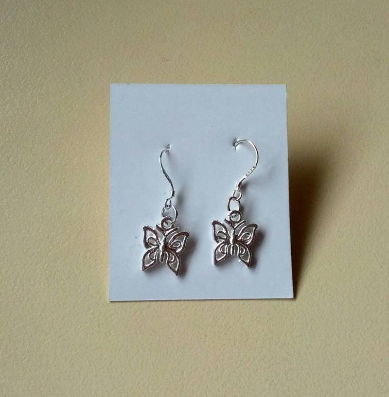 Silber Schmetterling Ohrringe von Purpleponypets