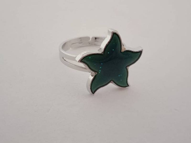Silber Seestern Verstellbare Stimmungsring von Purpleponypets
