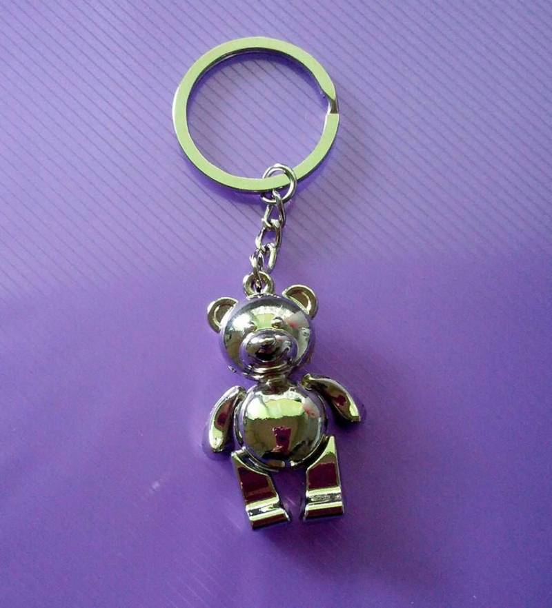 Silber Teddybär Schlüsselanhänger Mit Beweglichen Armen Und Beinen von Purpleponypets