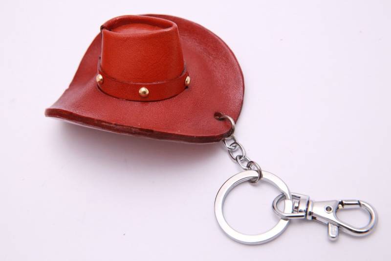 Purseworld Damen Handmade Leder Cowboy-Hut Schlüsselanhänger von PurseWorldAustralia