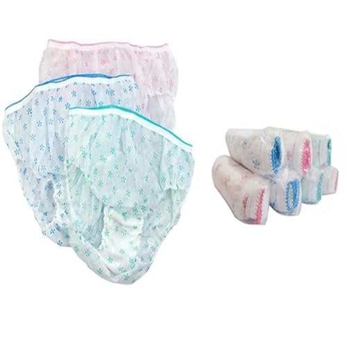 21 Stück Damen Einweg Unterhosen Frauen Einmal Slips Postpartale Schwangere Höschen Einmal Slip Damen für Krankenhaus Mutterschaft Reise Urlaub Wochenbett Wöchnerinnen 7 PC X 3 Box (Multicolor, XXXL) von Pursuit-W