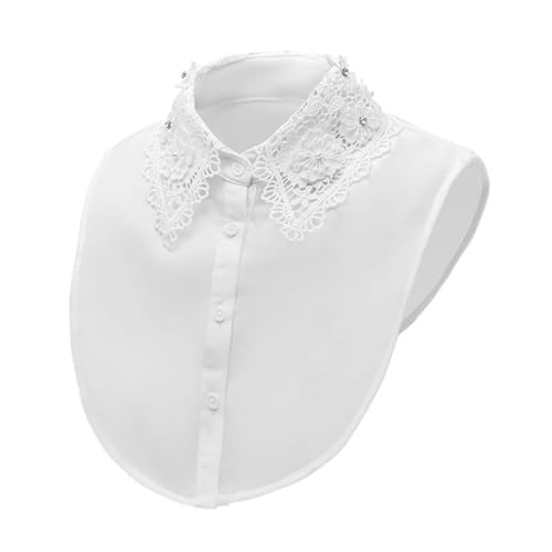 Blusenkragen Einsatz Damen Spitze Krageneinsatz Damen Elegant Rollkragen Einsatz Damen Abnehmbare Hälfte Shirt Bluse Falscher Kragen Warm Baumwolle Fake Kragen Spitzenhemd von Pursuit-W