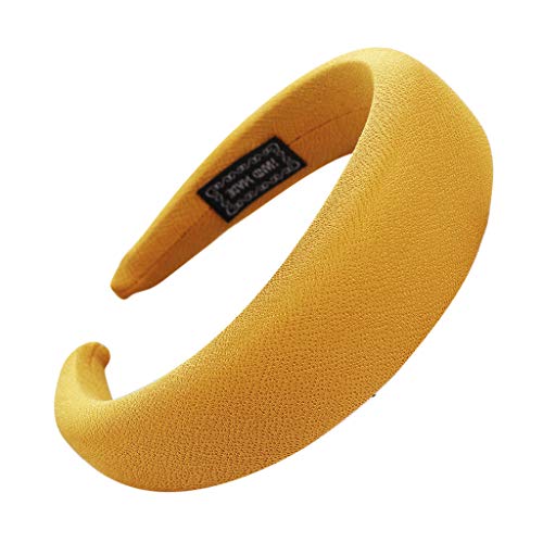 Haarreif Damen Klassischer Basic Haarreif Samt Breit Stirnband Kopfband Haarband Minimalistischen Haarschmuck Elegant Vintage Haarband Sport Stirnbänder für Mädchen Frauen (03-Yellow, One Size) von Pursuit-W