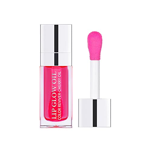 Lip Glow Oil Feuchtigkeitsspendender Lipgloss mit Hochglanz Getönter Lippenöl Lipgloss Long Lasting Lip Plumper Oil Moisturizing Hydrating Lippen Care Lippenöl Nicht Klebriges Lip Gloss (D, One Size) von Pursuit-W