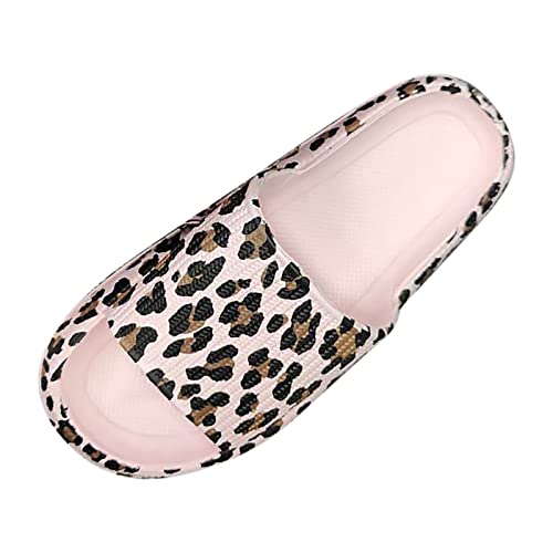 Pursuit-W Schlappen Damen Badeschlappen Badeschuhe Hausschuhe Slippers Leopard Airfoot Super Weiche Sohle rutschfeste Badelatschen Sommer Wolkenschuhe Unisex Indoor/Outdoor Duschsandale von Pursuit-W