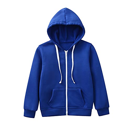 Sweatjacke Jungen Hoodie Kinder kapuzenpullover Kapuzenjacke Langarm Jacke Leicht Strickjacke Baumwolle Sweatshirt Kapuze Warm Pullover Übergangsjacke Herbstjacke mit (Dark Blue, 11-12 Years) von Pursuit-W
