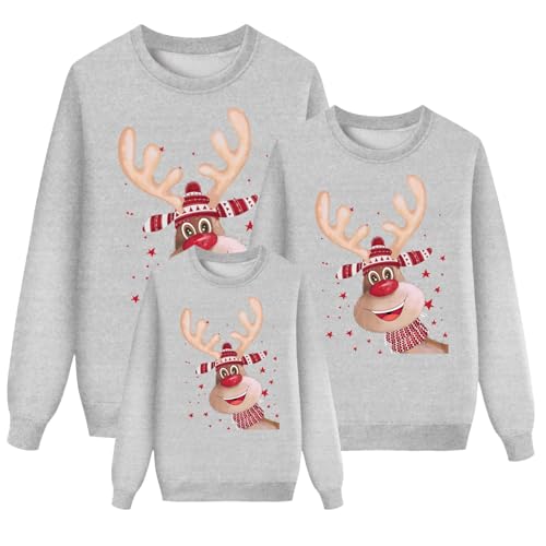 Weihnachtspullover Familie Set Winterpullover Kinder Damen Herren Hässlicher Pärchen Weihnachten Pullover Warm Winter Sweatshirt Ugly Pullis Jumper Weihnachtspullis Langarm Strickpullover von Pursuit-W