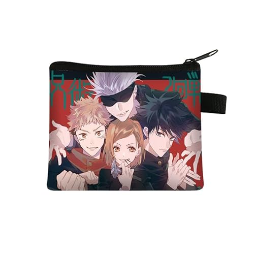Puruuige Anime Geto Suguru Münzbörse für Kinder, Gojo Satoru Wickeltasche, Itadori Yuji Druck Geldbörse Geldbörsen Anime Münzbeutel Geschenke, Typ 1, 13.5 x 11CM, Kartenhalter von Puruuige