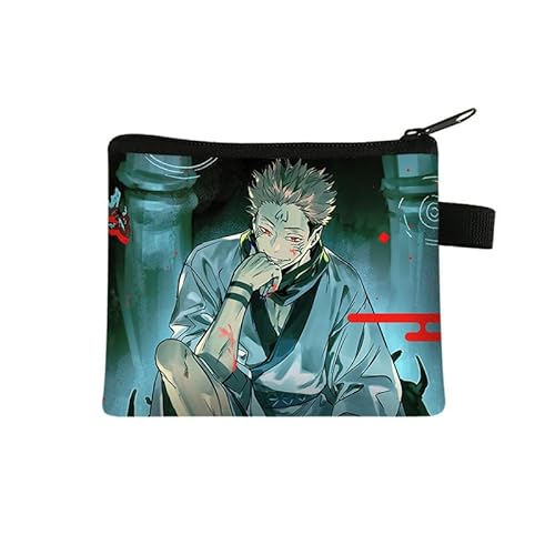 Puruuige Anime Geto Suguru Münzbörse für Kinder, Gojo Satoru Wickeltasche, Itadori Yuji Druck Geldbörse Geldbörsen Anime Münzbeutel Geschenke, Typ 14, 13.5 x 11CM, Kartenhalter von Puruuige