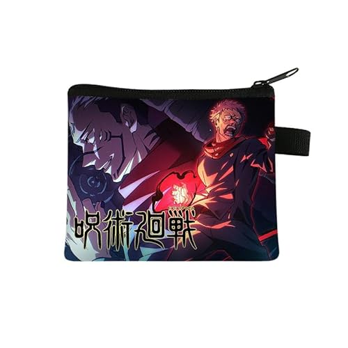 Puruuige Anime Geto Suguru Münzbörse für Kinder, Gojo Satoru Wickeltasche, Itadori Yuji Druck Geldbörse Geldbörsen Anime Münzbeutel Geschenke, Typ 2, 13.5 x 11CM, Kartenhalter von Puruuige