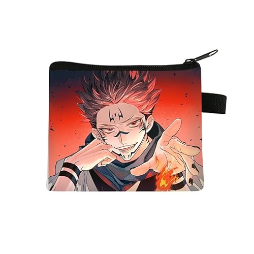 Puruuige Anime Geto Suguru Münzbörse für Kinder, Gojo Satoru Wickeltasche, Itadori Yuji Druck Geldbörse Geldbörsen Anime Münzbeutel Geschenke, Typ 3, 13.5 x 11CM, Kartenhalter von Puruuige