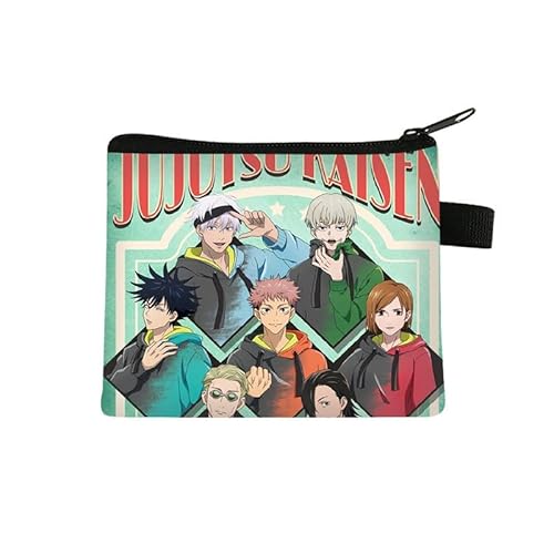 Puruuige Anime Geto Suguru Münzbörse für Kinder, Gojo Satoru Wickeltasche, Itadori Yuji Druck Geldbörse Geldbörsen Anime Münzbeutel Geschenke, Typ 4, 13.5 x 11CM, Kartenhalter von Puruuige