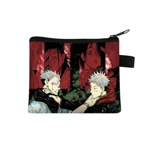 Puruuige Anime Geto Suguru Münzbörse für Kinder, Gojo Satoru Wickeltasche, Itadori Yuji Druck Geldbörse Geldbörsen Anime Münzbeutel Geschenke, Typ 5, 13.5 x 11CM, Kartenhalter von Puruuige